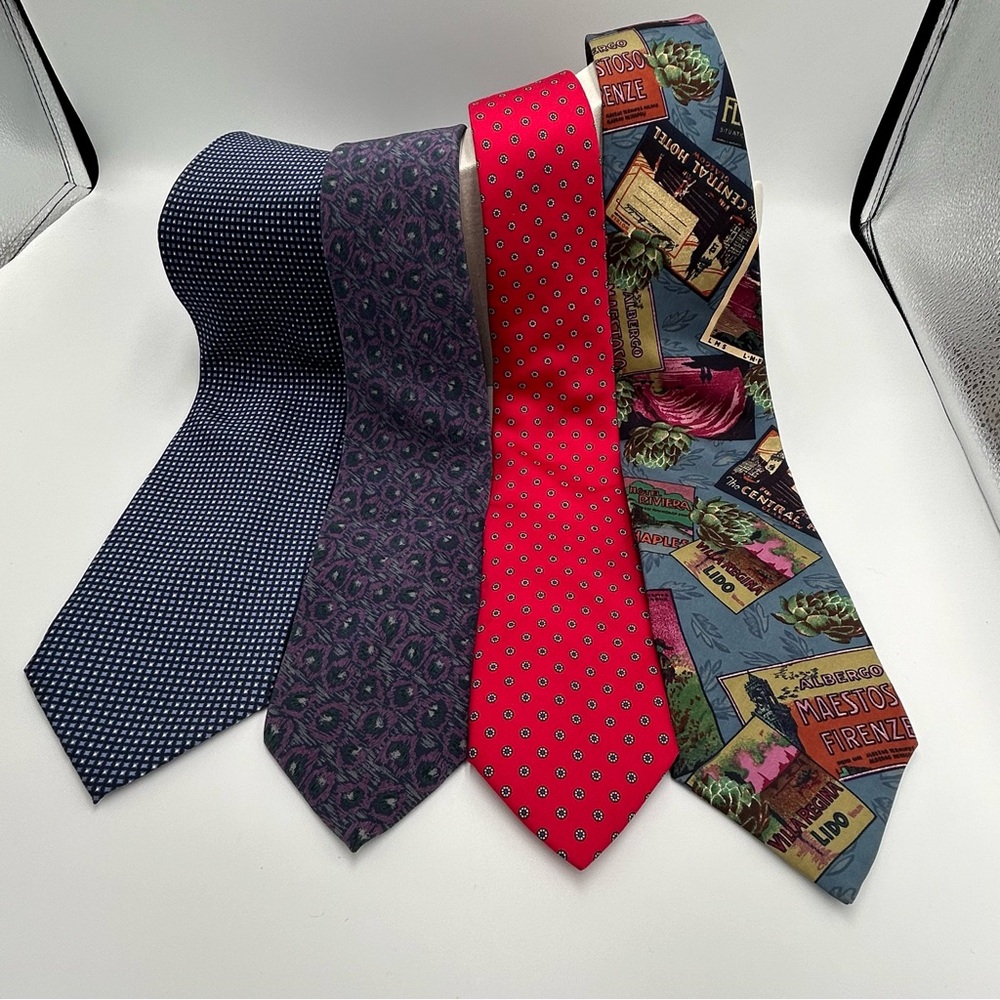 4 Silk Neck Ties 100% Silk Dimoggio Liberty House Savvy Viaggio